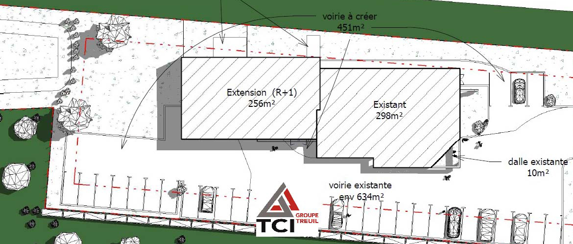 Plan du bâtiment de la clinique des Perrières à Saint Gervais la Forêt
